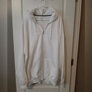 Men's Fruit of the Loom white zip hoodie NWT